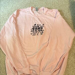 Pink Graphic Skeleton Sweater